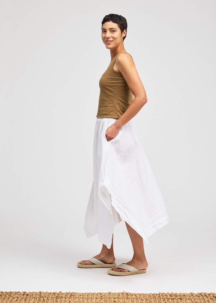 Cut Loose | Side Slit Skirt | White