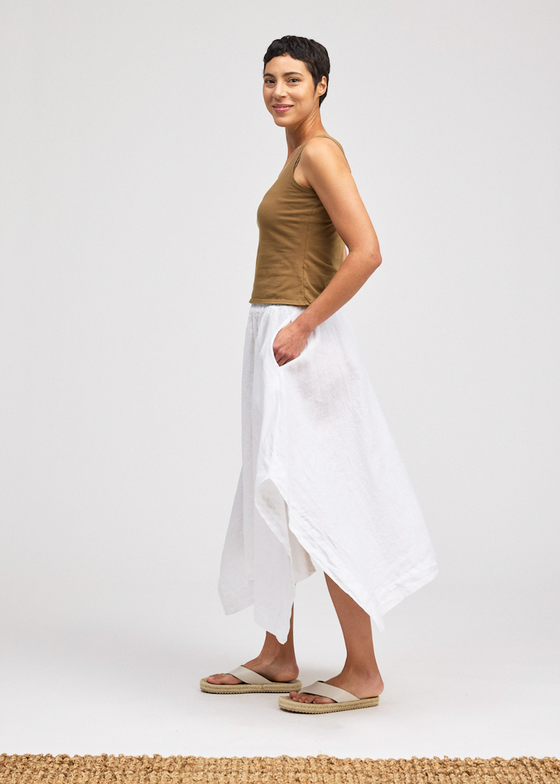 Cut Loose | Side Slit Skirt | White