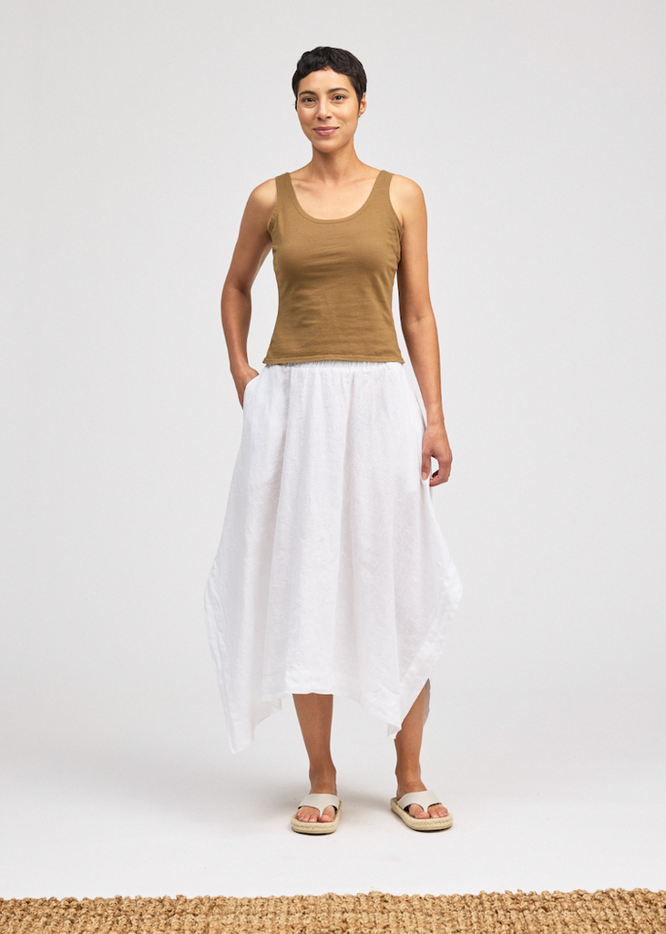Cut Loose | Side Slit Skirt | White
