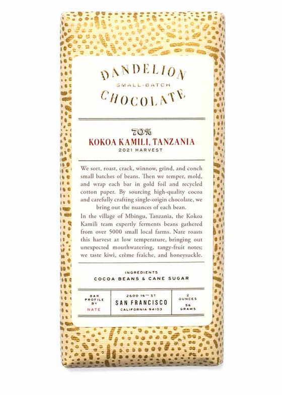 Dandelion Chocolate | 70% Kokoa Kamili, Tanzania 2021
