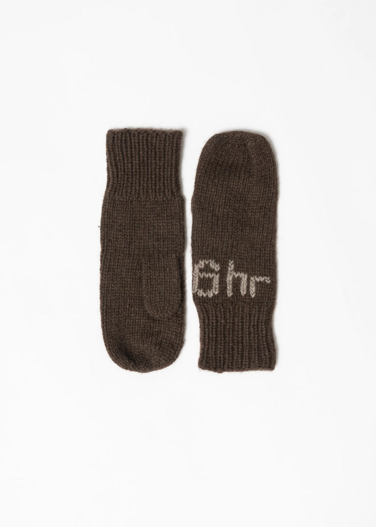Dinadi | Yak Handknit Mittens | Dark Brown