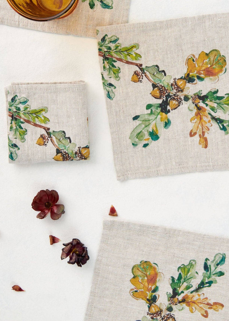 Darling Lemon | Acorns Cocktail Napkins | Set of 4