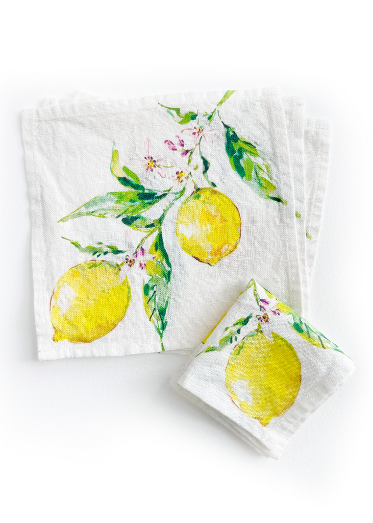 Darling Lemon | Lemons Cocktail Napkins | Set of 4