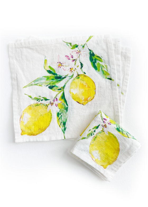 Darling Lemon | Lemons Cocktail Napkins | Set of 4