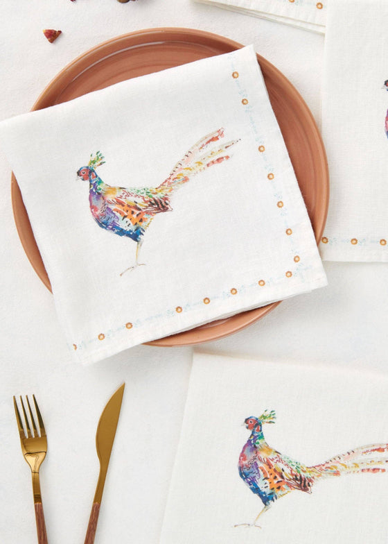 Darling Lemon | Pheasants | Cocktail Napkins | Set of 4