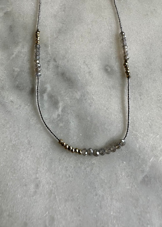 Debbie Fisher | Clear Seed + Labradorite + Pyrite  Necklace