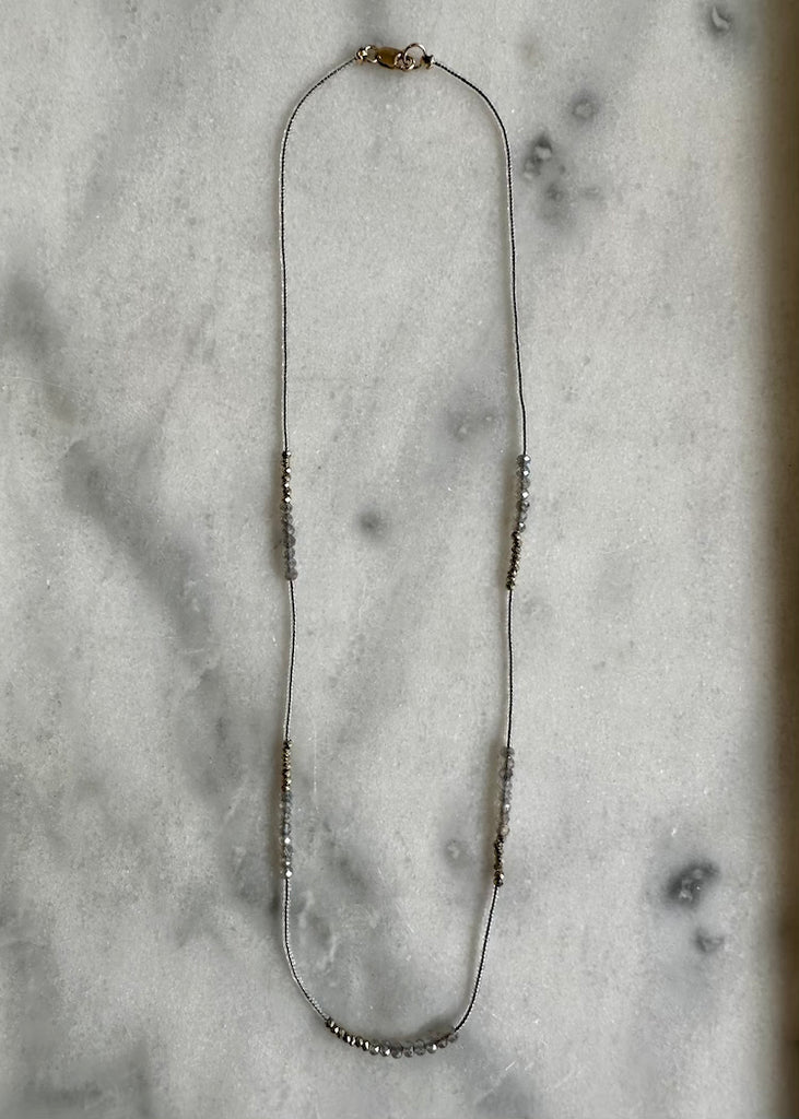 Debbie Fisher | Clear Seed + Labradorite + Pyrite  Necklace