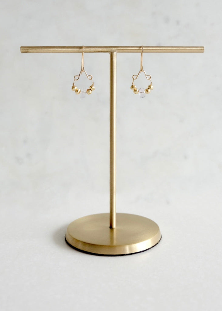 Debbie Fisher | Gold Pyrite + Pink Amethyst Earrings