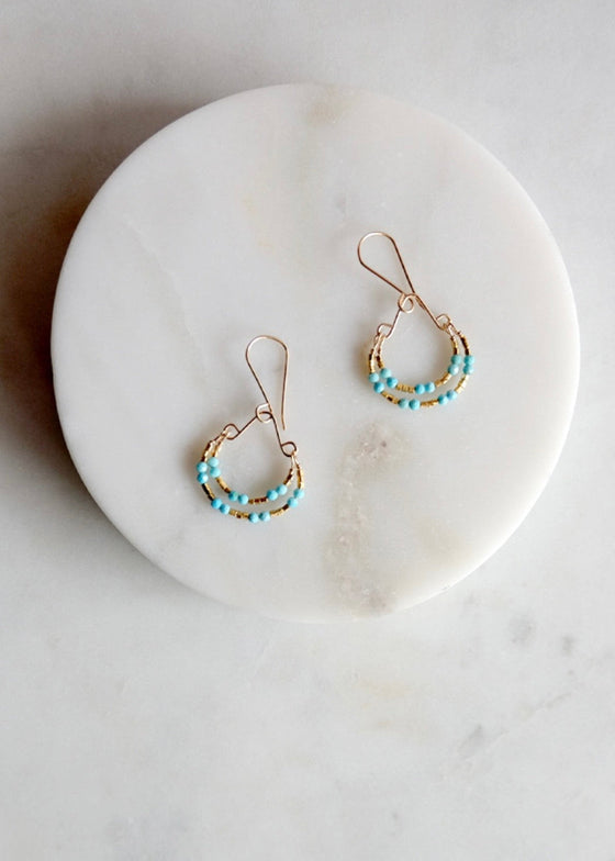 Debbie Fisher | Turquoise Double Hoop Earrings