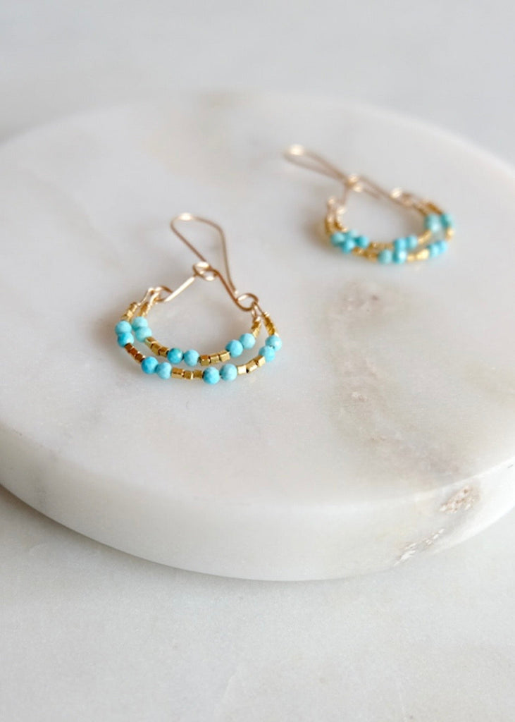 Debbie Fisher | Turquoise Double Hoop Earrings