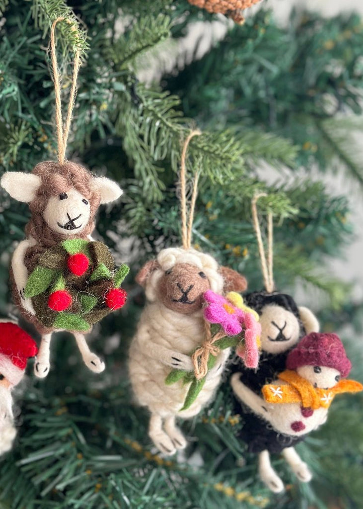 Deer Harbour Design | Sheep Holding Ornament