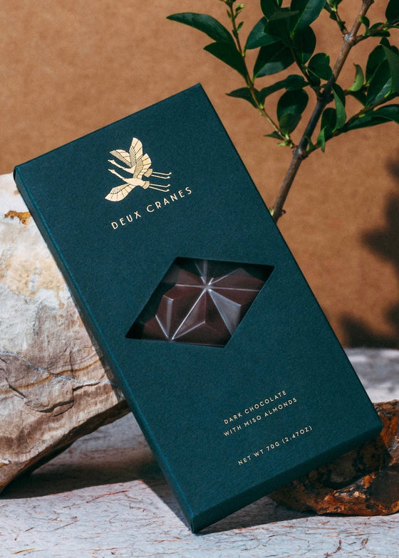 Deux Cranes | Dark Chocolate with Miso Almonds - Vegan