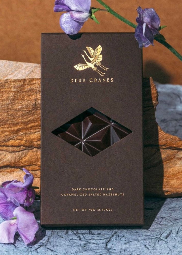 Deux Cranes | 70% Dark Chocolate with Caramelized Hazelnuts (Dairy-Free)