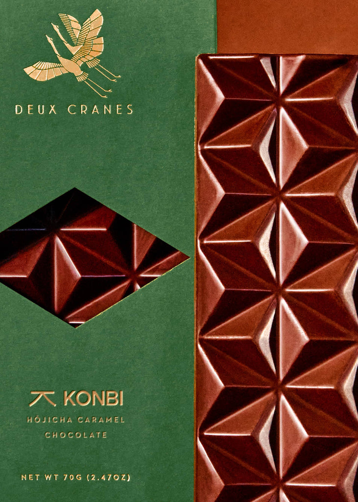Deux Cranes | Hōjicha Caramel Milk Chocolate Bar