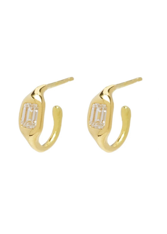 Diana Mitchell | Emerald Cut Huggies
