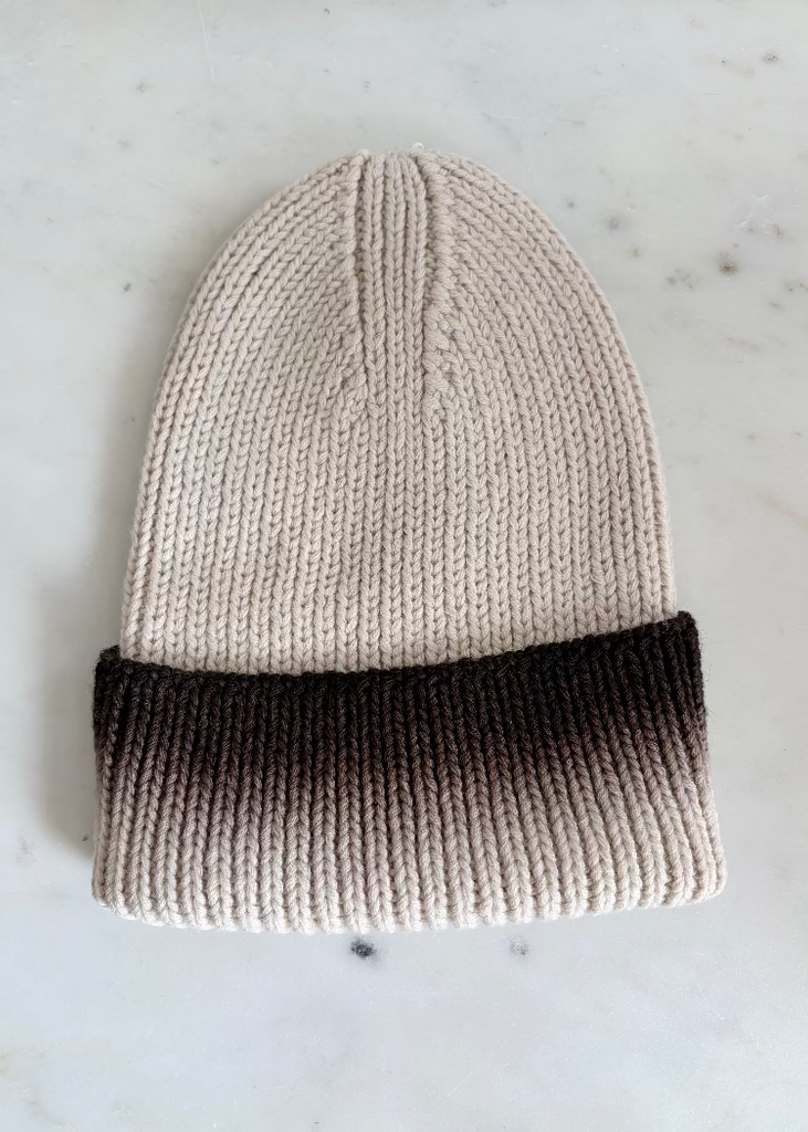 Dinadi | Merino Handknit Fade Hat | Espresso Brown