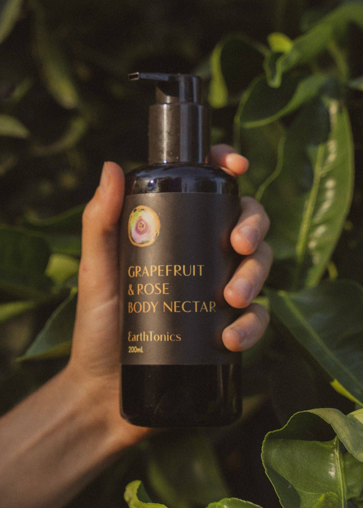 EarthTonics Botanical Skincare | Grapefruit and Rose Body Nectar