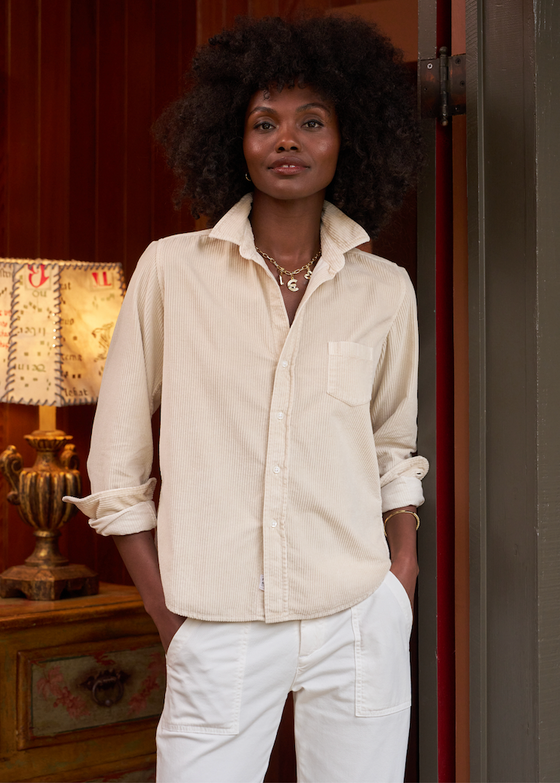 Frank & Eileen | Eileen Relaxed Button Up | Italian Corduroy - Vintage White