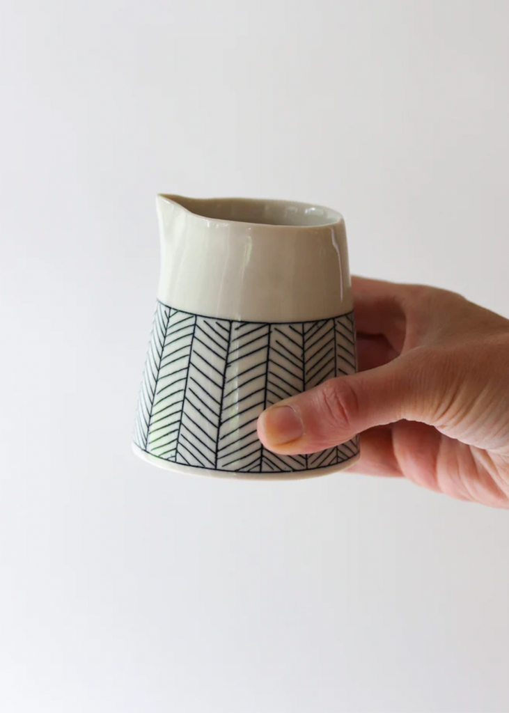 Elizabeth Benotti | Herringbone Creamer | White