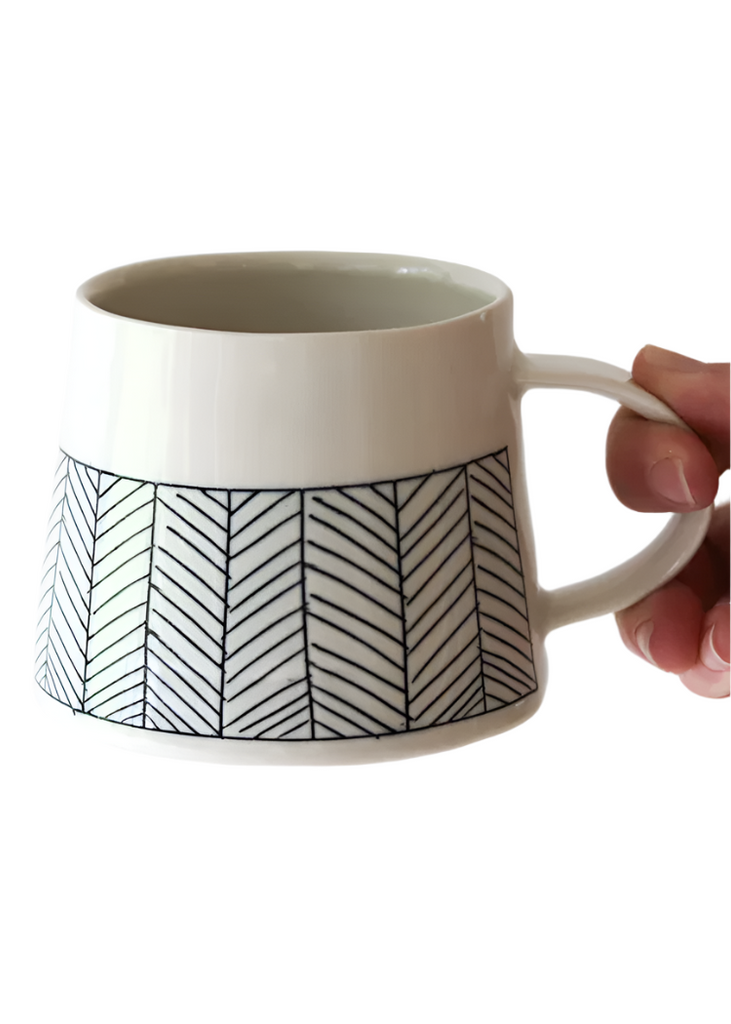 Elizabeth Benotti | Herringbone Mug | White