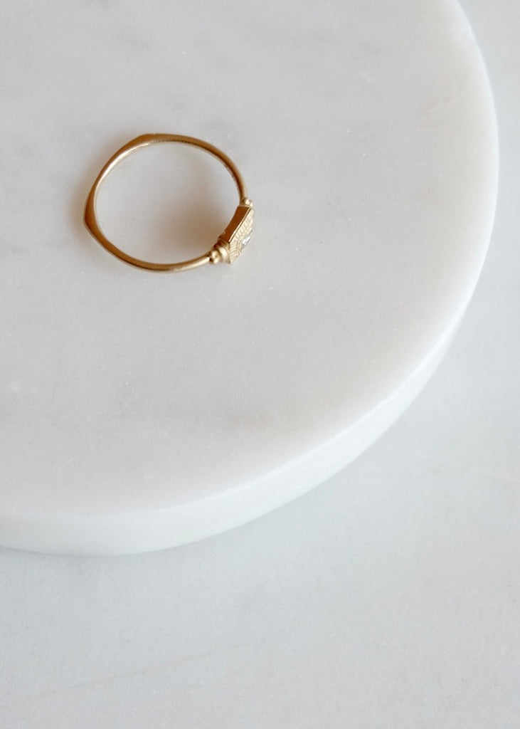 Erin Cuff Jewelry | Antique French Cut Diamond Ring | 14k
