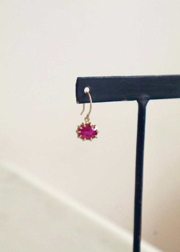 Erin Cuff Jewelry | Bright Ruby Drop Earrings  | 4.15cttw
