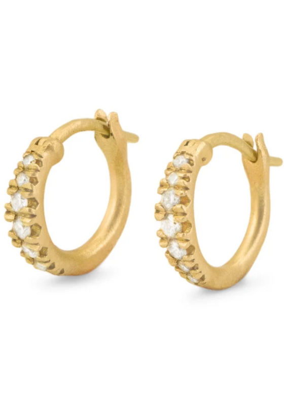 Erin Cuff Jewelry | Diamond Rubidoux Hoops | 14k