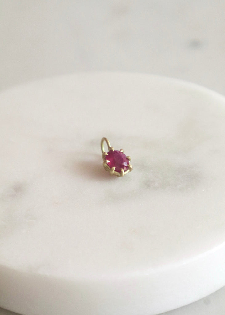 Erin Cuff Jewelry | North-South Bright Ruby Basket Pendant | 1.66ct