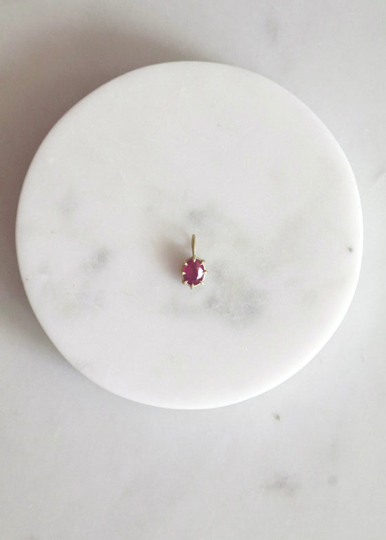 Erin Cuff Jewelry | North-South Bright Ruby Basket Pendant | 1.66ct