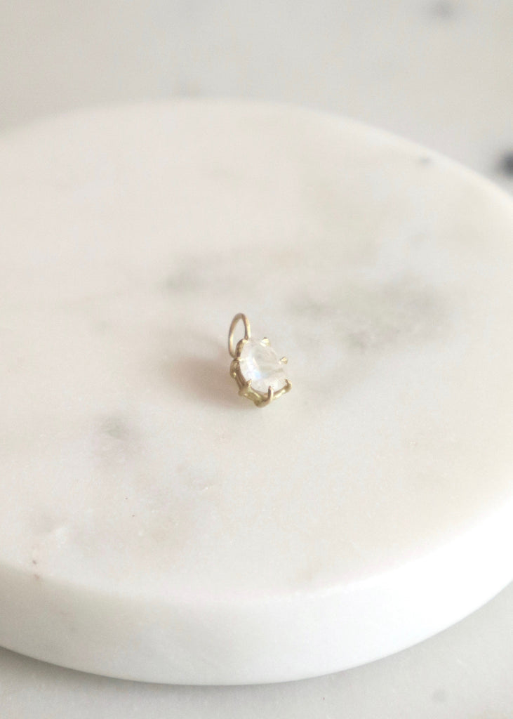 Erin Cuff Jewelry | Pear Moonstone Basket Charm | .9ct