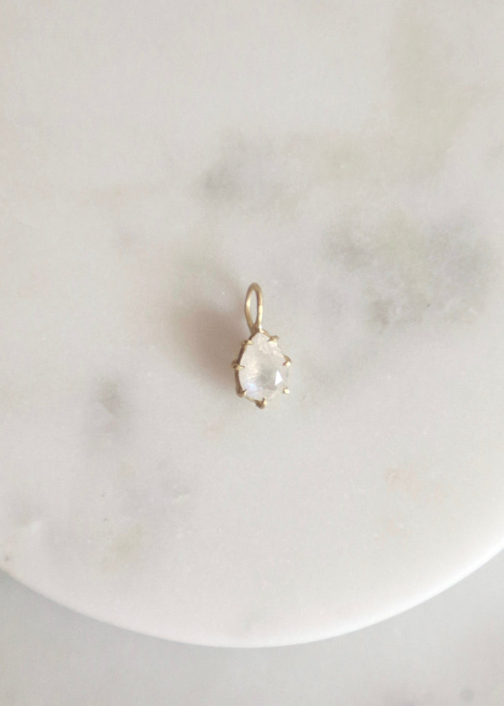 Erin Cuff Jewelry | Pear Moonstone Basket Charm | .9ct