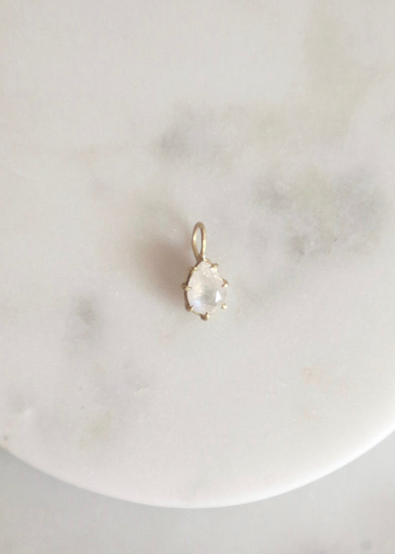 Erin Cuff Jewelry | Pear Moonstone Basket Charm | .9ct