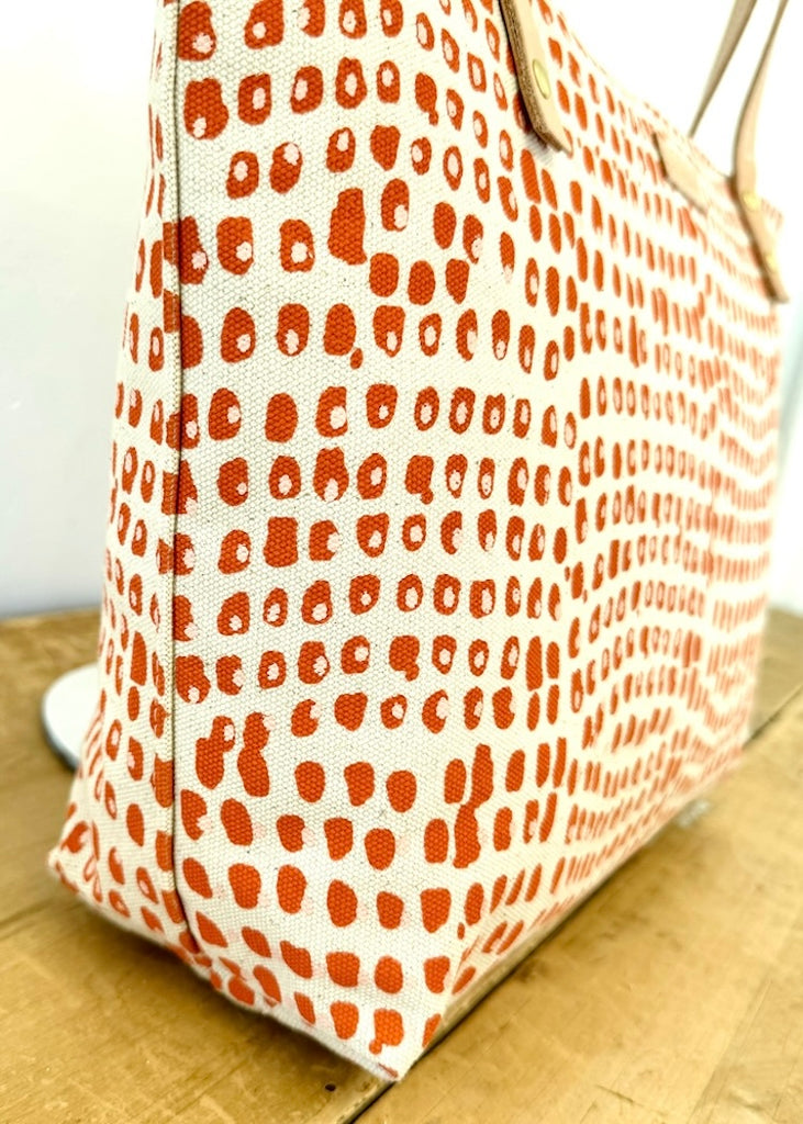 Erin Flett | Erin Medium Tote Bag | Earthy Orange Double Dot