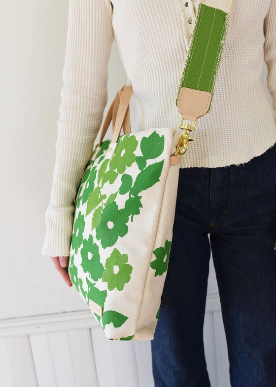 Erin Flett | Folder Bag | Kelly Green Floral with Kelly Green Strap