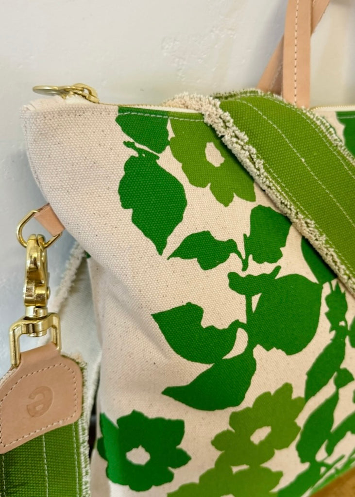 Erin Flett | Folder Bag | Kelly Green Floral with Kelly Green Strap