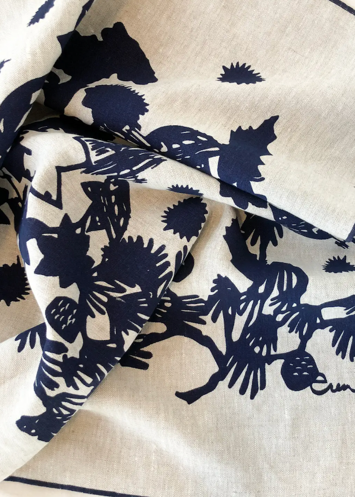 Erin Flett | Navy Deep Woods Linen Tea Towel
