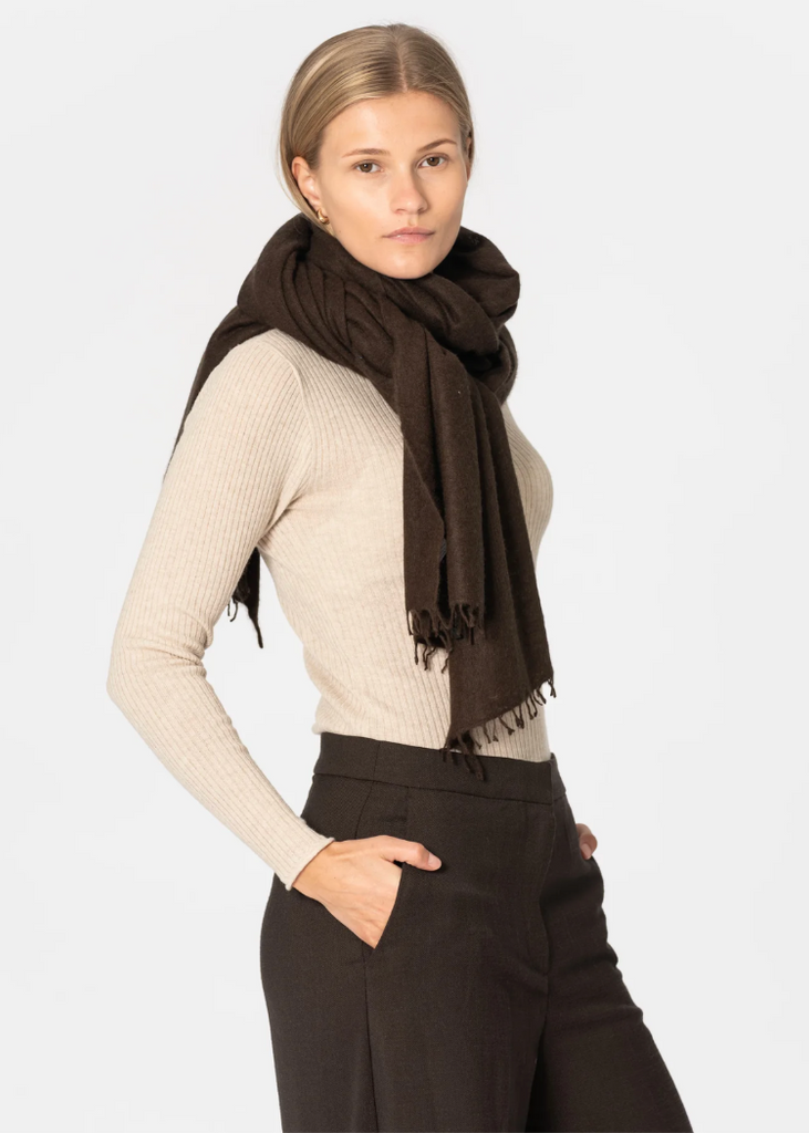 Dinadi | Cashmere Felted Scarf | Espresso Brown