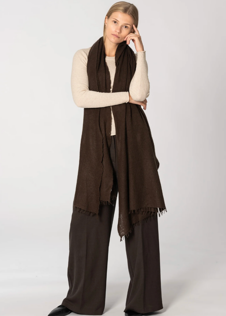Dinadi | Cashmere Felted Scarf | Espresso Brown