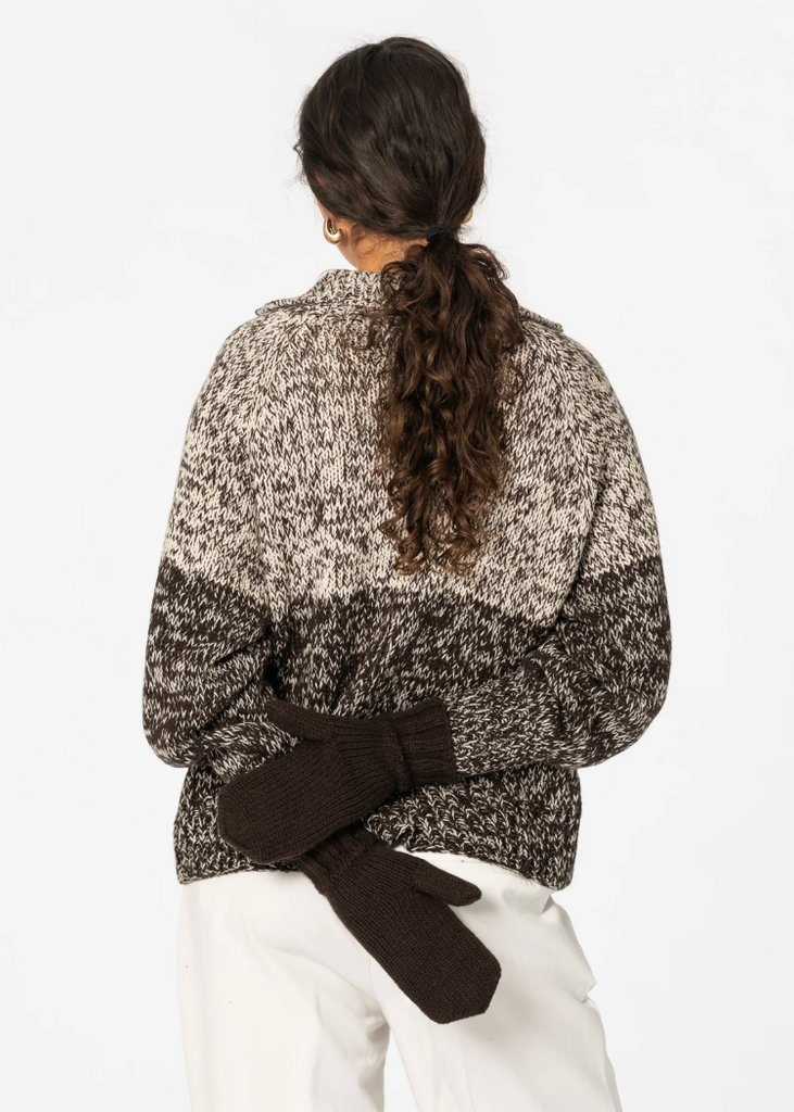 Dinadi | Merino Handknit Mittens | Espresso Brown