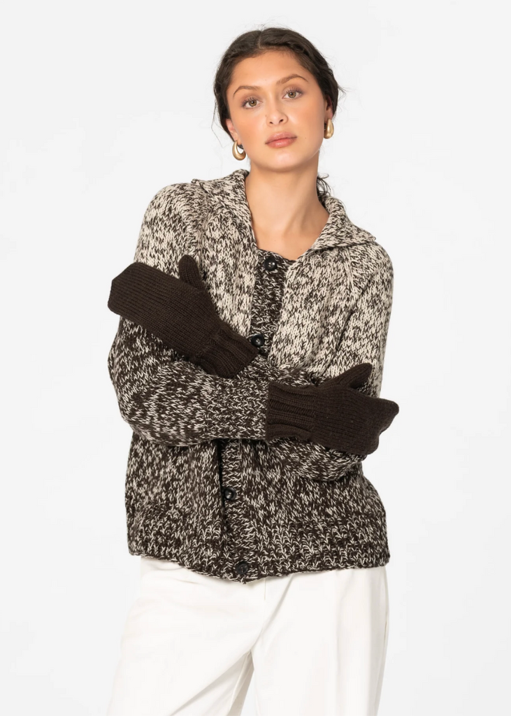 Dinadi | Merino Handknit Mittens | Espresso Brown
