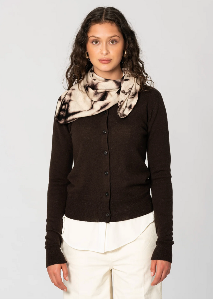 Dinadi | Merino Shibori Scarf | Espresso Brown