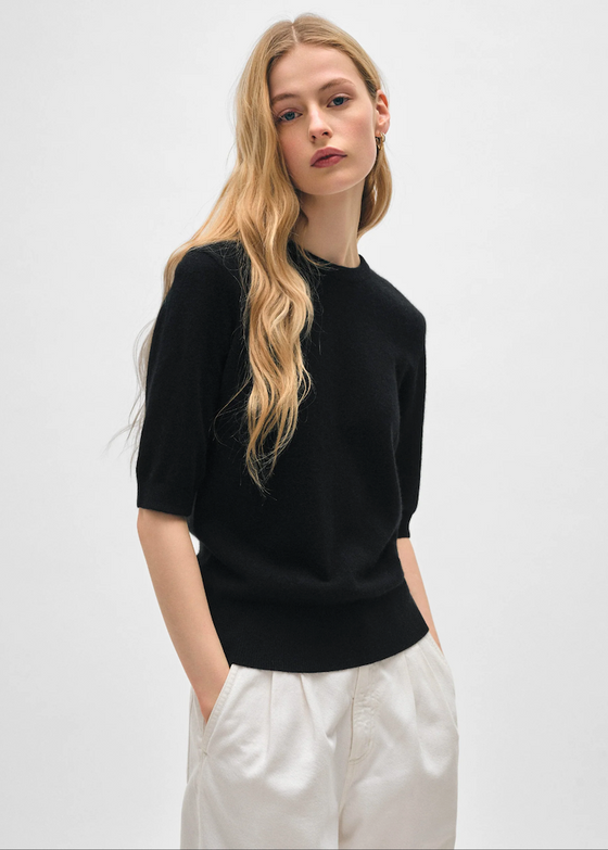 White + Warren | Cashmere Elbow Sleeve Tee