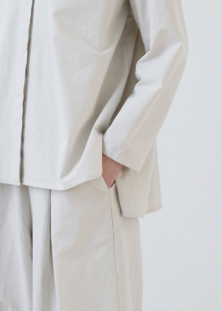 Evam Eva | Cotton No Collar Shirt