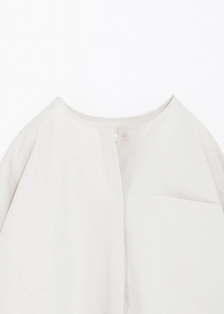 Evam Eva | Cotton No Collar Shirt