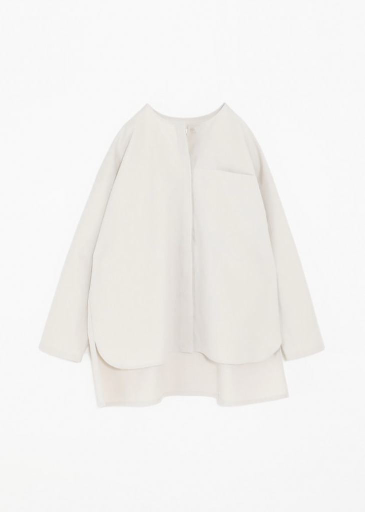 Evam Eva | Cotton No Collar Shirt