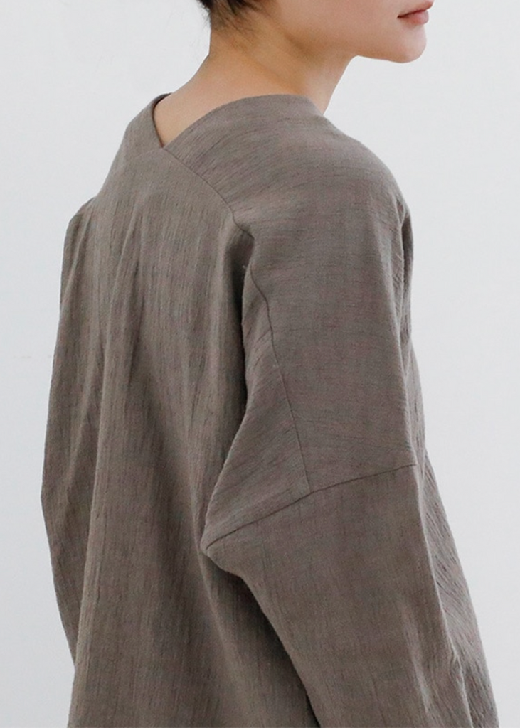 Evam Eva | Linen Cotton V Neck Pullover