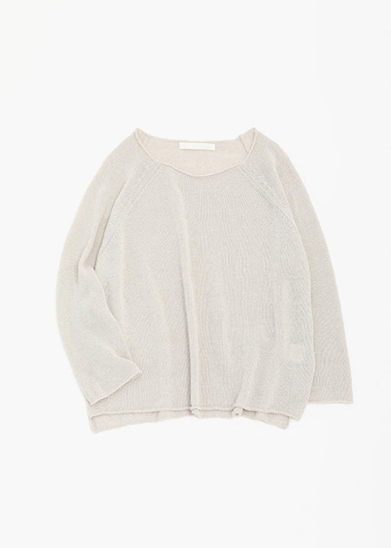 Evam Eva | Linen Cotton Raglan Pullover | Ivory
