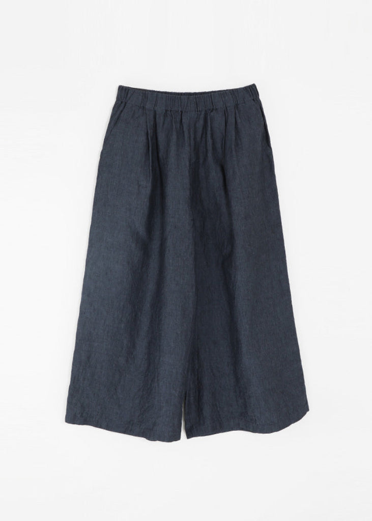 Evam Eva | Linen Culottes | Navy