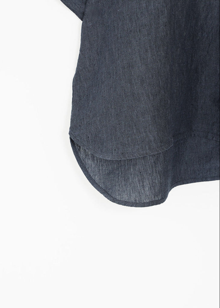 Evam Eva | Linen Tuck Pullover | Navy