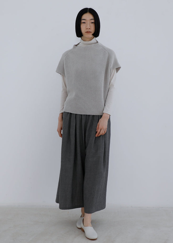 Evam Eva | Wool Cotton Aze Vest | Otter Grey